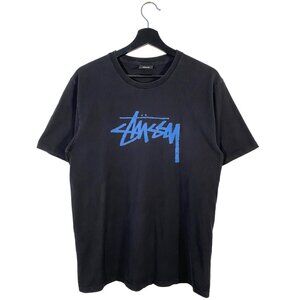 Stussy Script Logo graphic S/S tee black / blue mens size medium